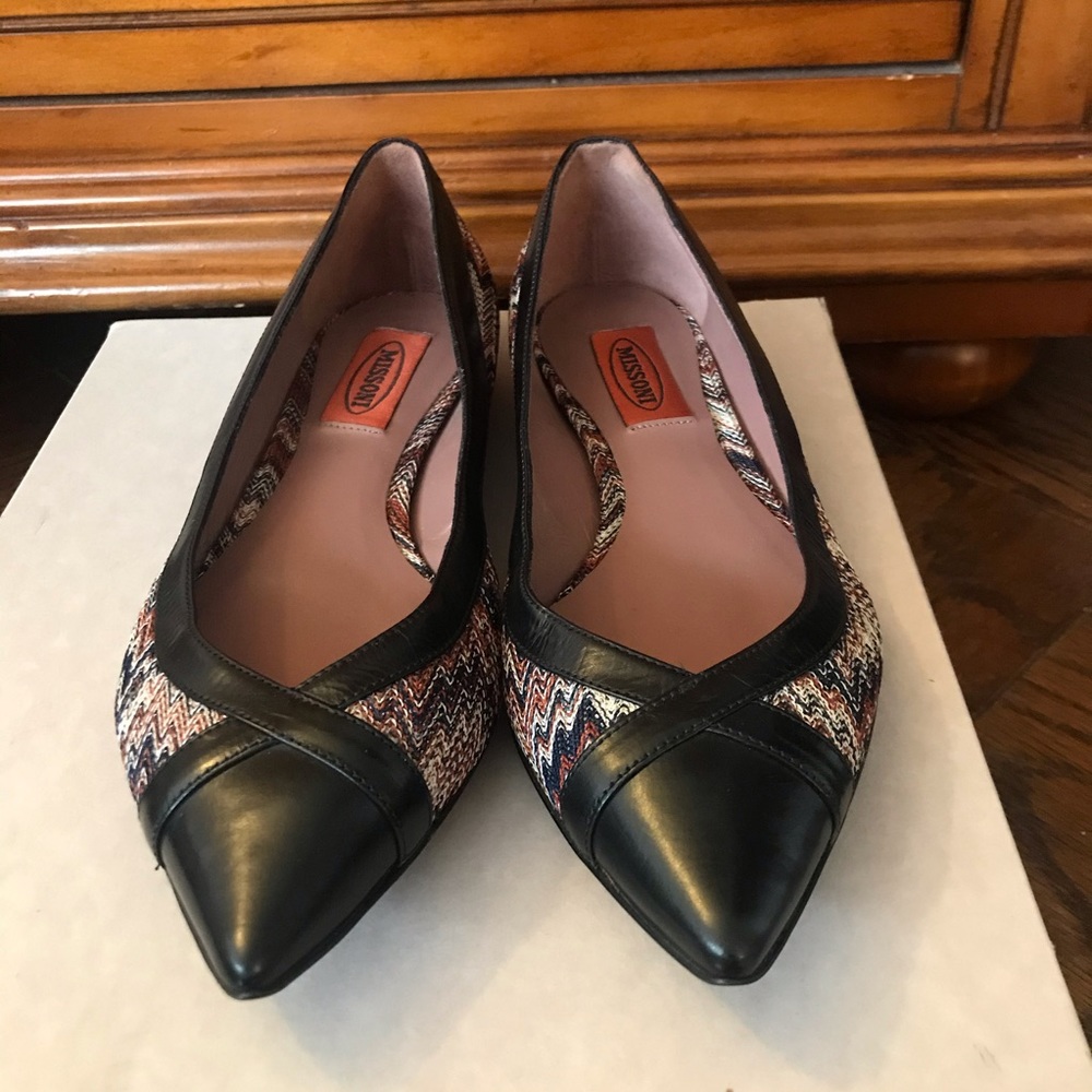 Missoni Multi Color Chevron Print Pointed Toe Flat - image 7